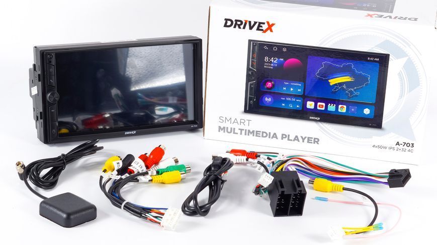 Автомобільний мультимедійний центр 2-Din 7" з бездротовим CarPlay та Android Auto - DriveX A-703 2+32 4C 4x50W(TDA7851) DR-00020715 фото