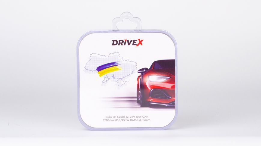 Світлодіоди в габаритні вогні. Підсвітку номера та салона DriveX Glow X1 S25(1) 12-24V 10W CAN 1200Lm 1156/P21W BA15S d-15mm к-т. DR-00003405 фото