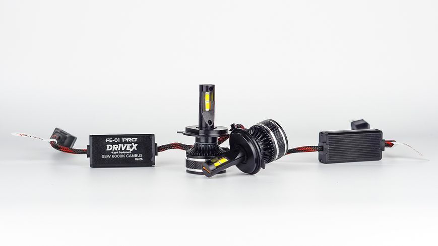 LED лампи DriveX FE-01 PRO H4 H/L (ближнє/дальнє) 58W 6000K CAN к&ndash;т 2 шт. DR-00023586 фото