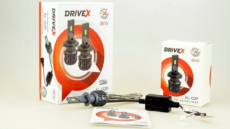 LED лампи автомобільні DriveX AL-02P H1 5000K LED 36W 12В DR-00001002 фото