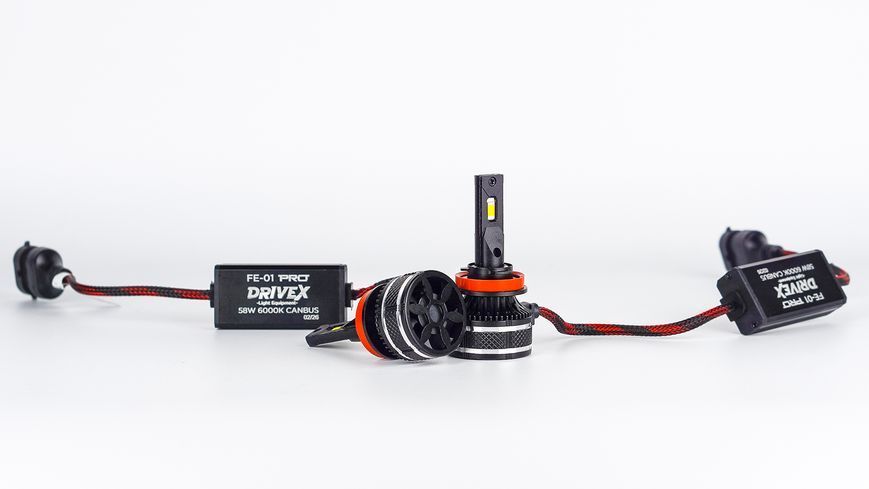 LED лампи DriveX FE-01 PRO H11/H8/H9 58W 6000K CAN к&ndash;т 2 шт. DR-00023589 фото