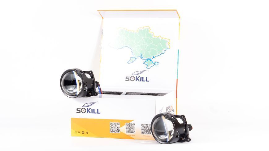 BiLED лінзи автомобільні SoKill BiLED F16 3.0" 55/65W 6K DR-00003498 фото