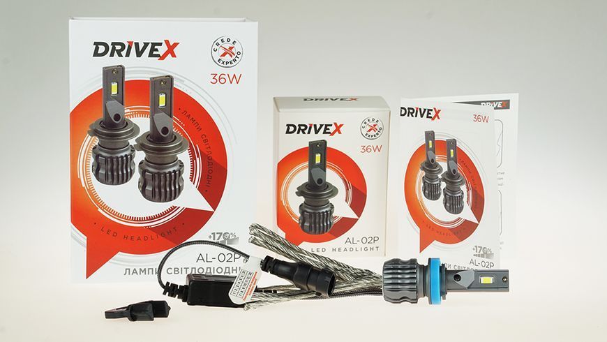 LED лампи автомобільні DriveX AL-02P H11 5000K LED 36W 12В DR-00001004 фото