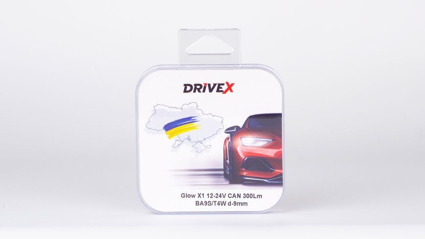 Світлодіоди в габаритні вогні. Підсвітку номера та салона DriveX Glow X1 T8 12-24V CAN 300Lm BA9S/T4W d-9mm к-т. DR-00003384 фото