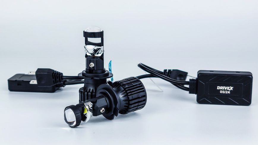 LED лампи автомобільні з лінзою DriveX LE-07 H7 6000K 55W 9-32V DR-00001585 фото
