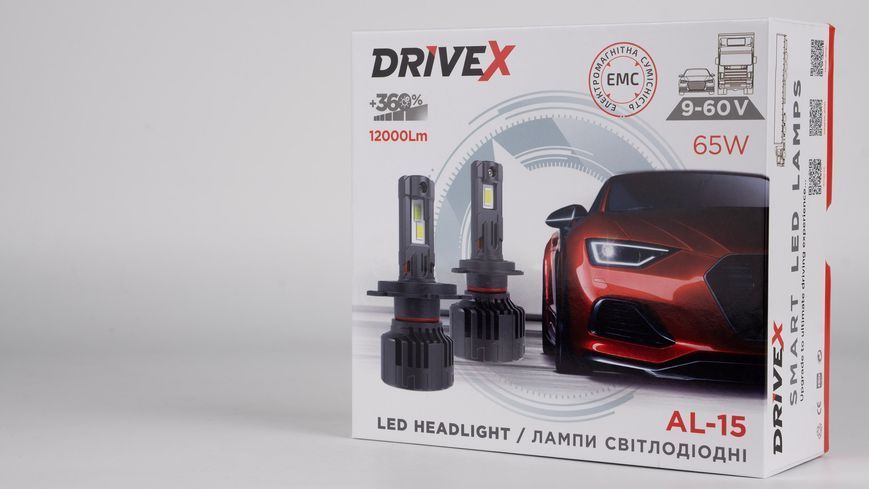 LED лампи автомобільні DriveX LED лампи серії AL-15 H13 H/L 65W 9-60V 5.5K к-т. 900098 фото
