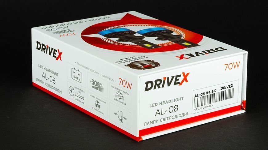 LED лампи автомобільні DriveX AL-08 HB3(9005) 6000K LED 70W CAN 12V DR-00001059 фото