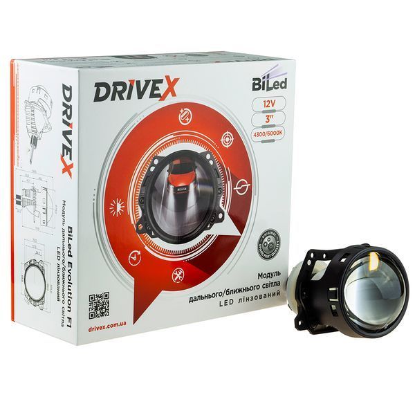 DriveX Evolution F1 BiLED-лінзи автомобільні, 45/50 Вт, 6000K, 12 - 24 В DR-00001147 фото