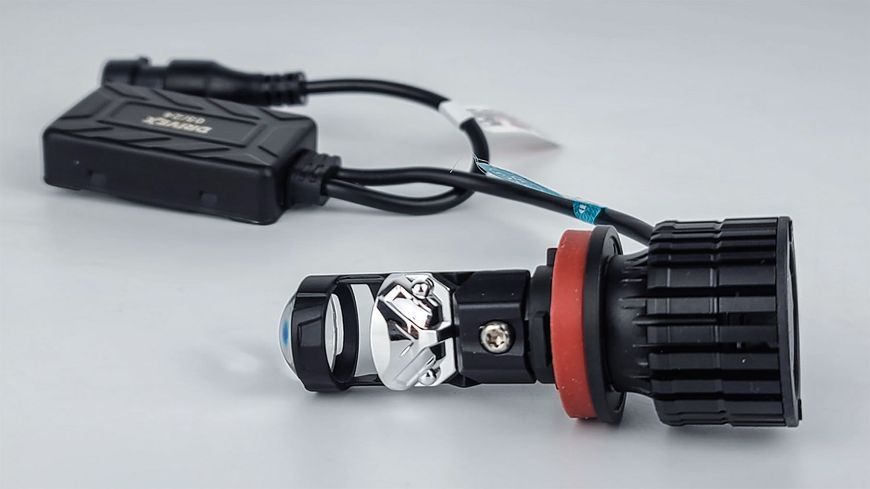 LED лампи автомобільні з міні-лінзою DriveX LE-07 H11 6000K 55W 9-32V к-т 2 шт. DR-00001586 фото