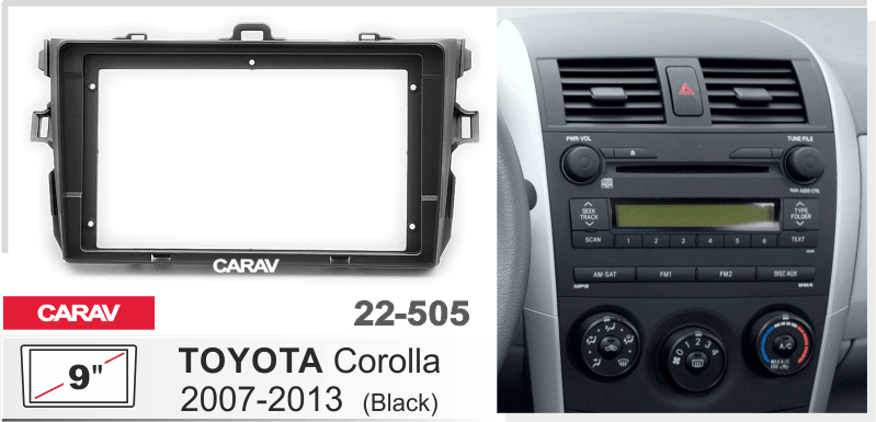 Перехідна рамка 2007-2013 TOYOTA Corolla DR-00002021 фото