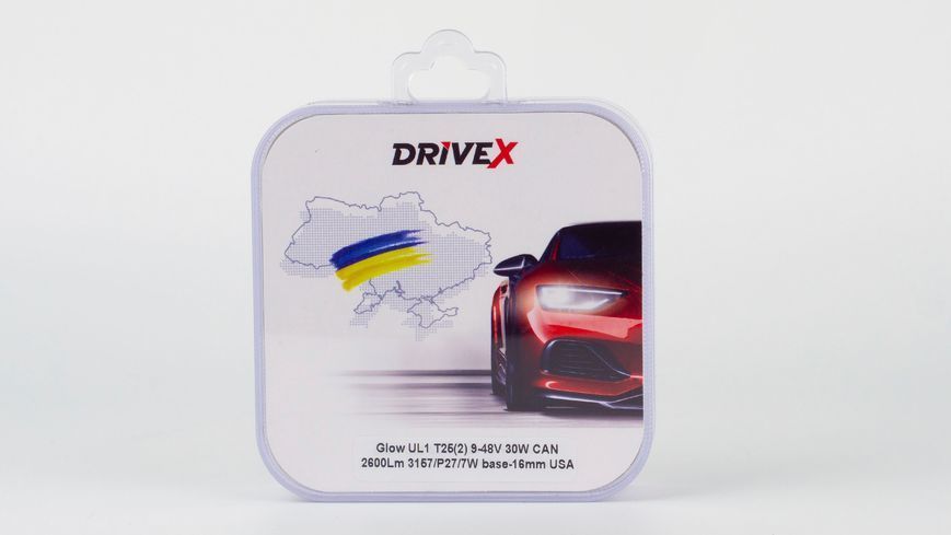Світлодіоди в габаритні вогні. Підсвітку номера та салона DriveX Glow UL1 T25(2) 9-48V 30W CAN 2600Lm 3157/P27/7W base-16mm USA к-т. DR-00003395 фото