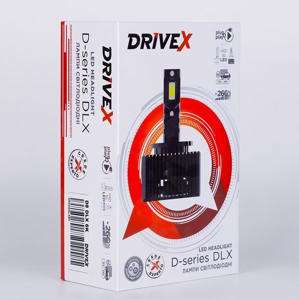 LED лампи автомобільні DriveX D5 DLX series 50W 6000K CAN під штатний блок DR-00001102 фото