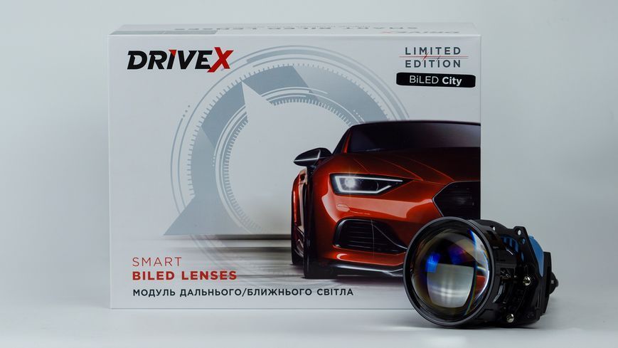 BiLED лінзи автомобільні DriveX BiLED City 3.0" 60/70W 6K 3xLED - модуль ближнього/дальнього світла DR-00002537 фото