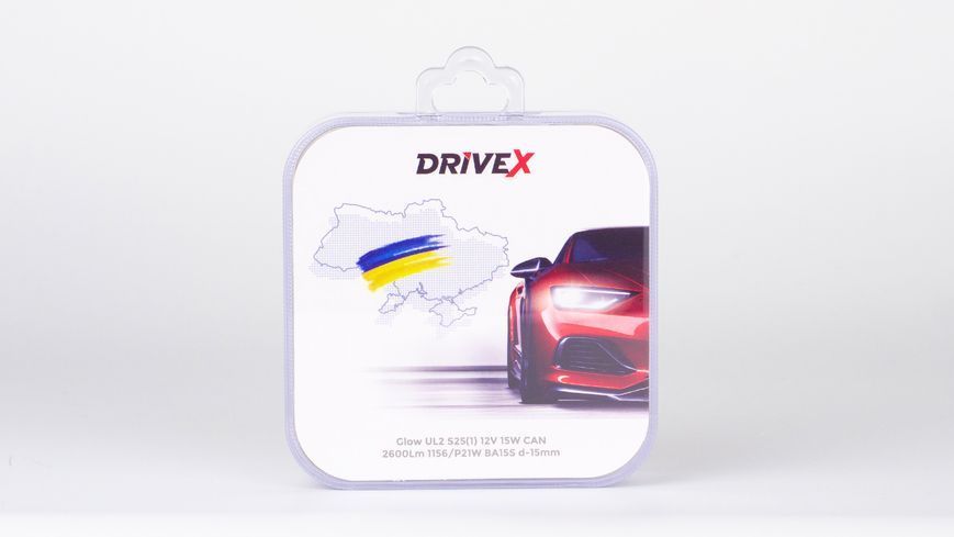 Світлодіоди в габаритні вогні. Підсвітку номера та салона DriveX Glow UL2 S25(1) 12V 15W CAN 2600Lm 1156/P21W BA15S d-15mm к-т. DR-00003398 фото