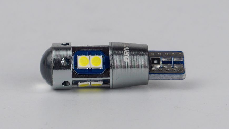 Світлодіоди в габаритні вогні. підсвітку номера та в салон DriveX T10-236 12-28V 2.2W 170Lm W5W base-10mm C 1000360 фото