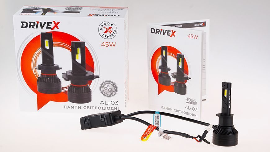 LED лампи автомобільні DriveX AL-03 H1 5000K LED 45W CAN 12-24В DR-00001021 фото