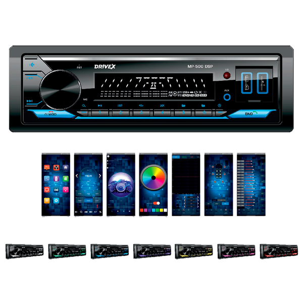 Автомагнітола 1-Din DriveX MP-500 DSP 4x50W BT/APP/RDS/ЗУ-2.1А DR-00001164 фото