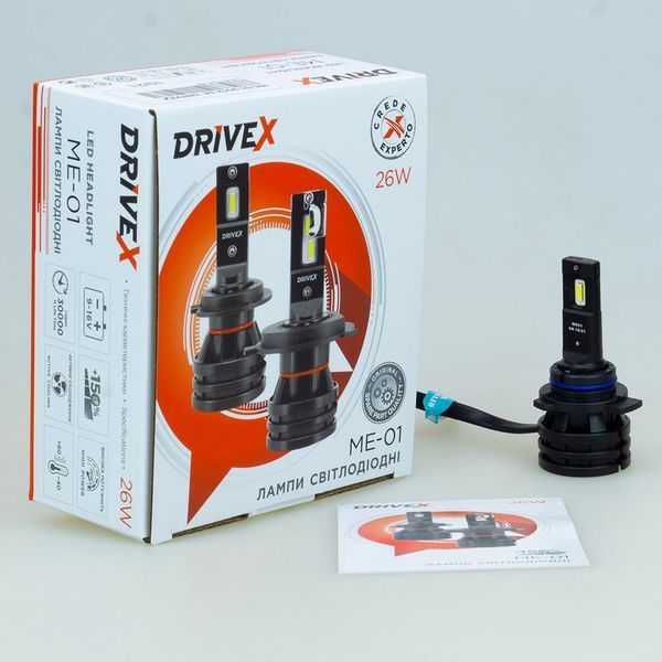 LED лампи автомобільні DriveX ME-01 9012 5000K LED 26W 9-32V DR-00001064 фото