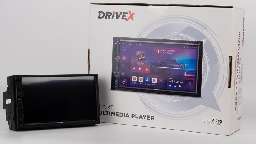 Автомобільна мультимедійна система DriveX A-705 2+32 4C 4&times;45W (TDA7388) 2DIN Android 7" IPS з бездротовим CarPlay та Android Auto DR-00023787 фото