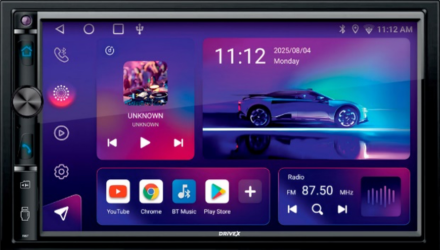 Автомобільна мультимедійна система DriveX A-705 2+32 4C 4&times;45W (TDA7388) 2DIN Android 7" IPS з бездротовим CarPlay та Android Auto DR-00023787 фото
