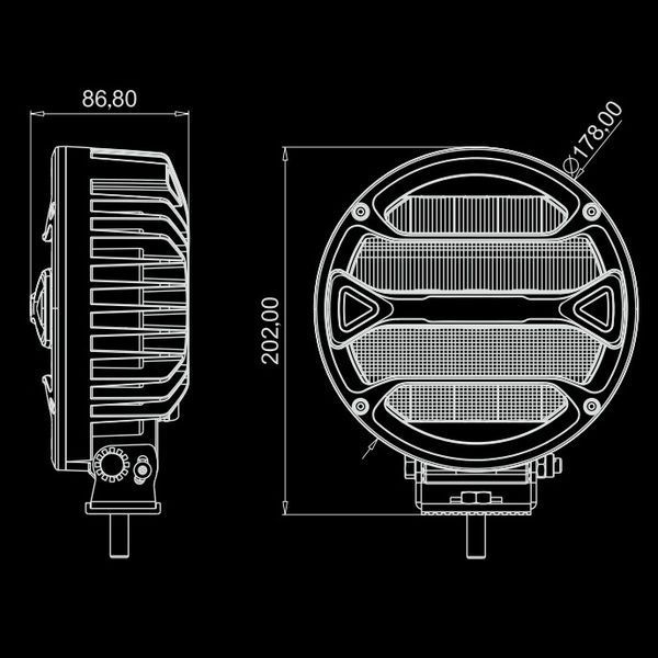 Фара додаткового світла DriveX WL R-101 DLX 7" SP+DRL 18L-90W OSR Серія - робоче світло DR-00001187 фото