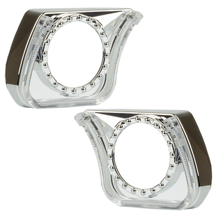 Маска декоративна для автомобільних фар DriveX MS A-102 3.0" Silver White з вбудованою підсвіткою DR-00002487 фото