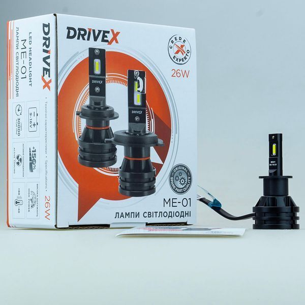 LED лампи автомобільні DriveX ME-01 H3 5000K LED 26W 9-32V DR-00001070 фото