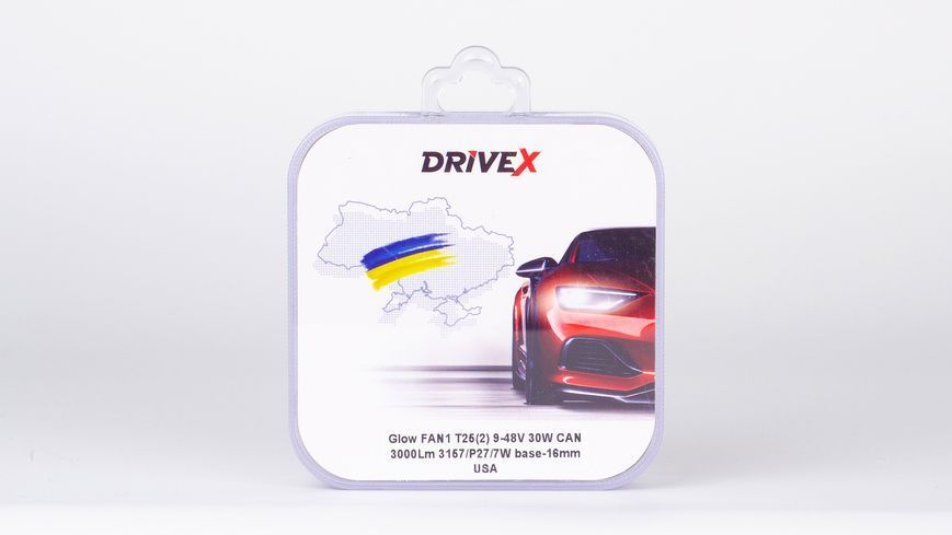 Світлодіоди в габаритні вогні. Підсвітку номера та салона DriveX Glow FAN1 T25(2) 9-48V 30W CAN 3000Lm 3157/P27/7W base-16mm USA к-т. DR-00003389 фото
