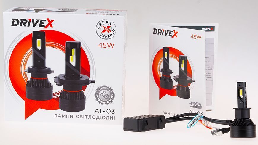 LED лампи автомобільні DriveX AL-03 H3 5000K LED 45W CAN 12-24В DR-00001029 фото