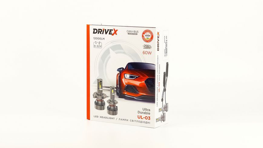 LED лампи DriveX UL-03 H1 60W 5500K 9&ndash;32V CAN к&ndash;т 2 шт. DR-00003301 фото