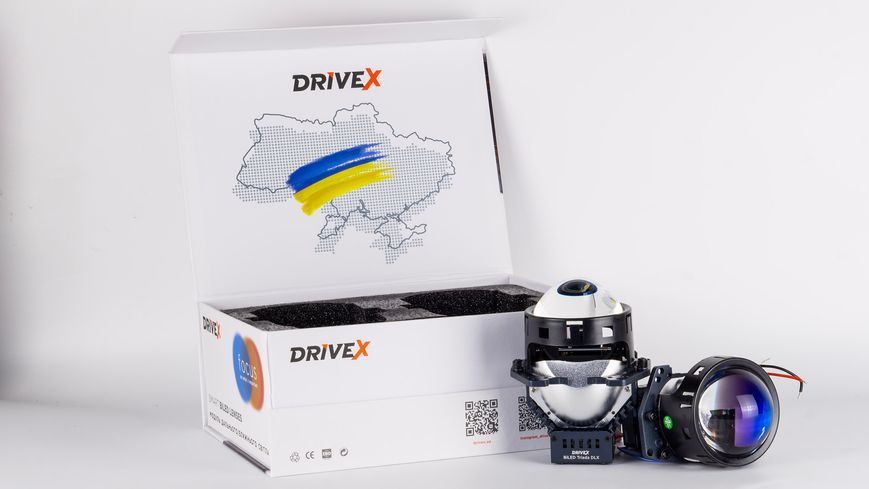 DriveX BiLED Triada DLX 3.0&Prime; автомобільні BiLED-лінзи, 100/110 Вт 5500K, 2 шт. DR-00023770 фото