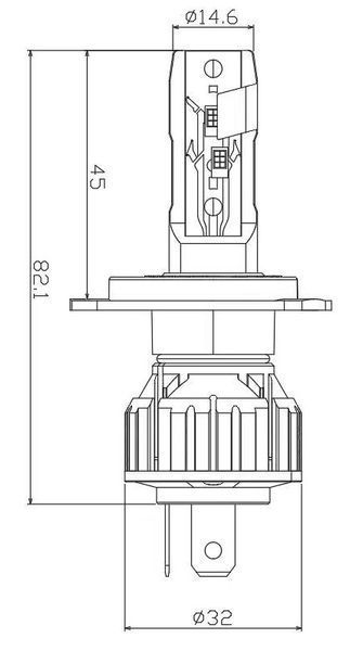 LED лампи автомобільні DriveX PA-02P H4 5000K 12W 12V DR-00001127 фото