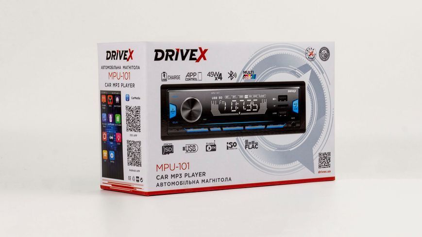 Автомагнітола 1-Din DriveX MPU-101 4х45Вт BT APP DR-00002360 фото