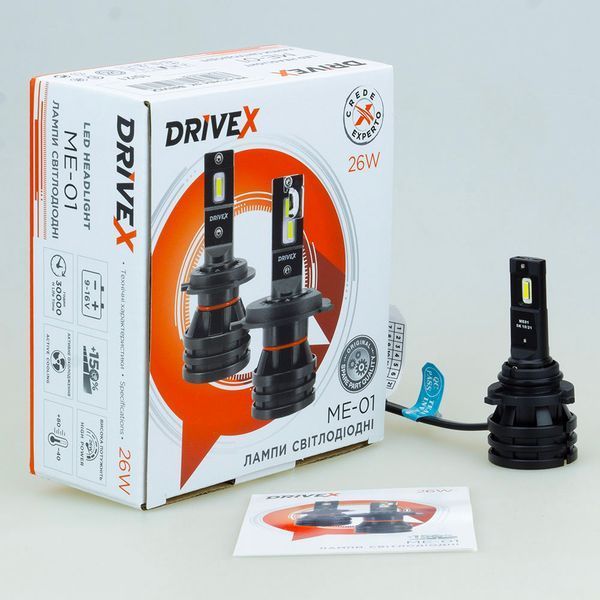 LED лампи автомобільні DriveX ME-01 HB4(9006) 5000K LED 26W 9-32V DR-00001074 фото