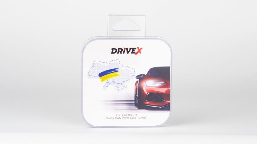 Світлодіоди в габаритні вогні. Підсвітку номера та салона DriveX T10-202 3030-6 9-48V CAN W5W base-10mm к-т. DR-00003382 фото
