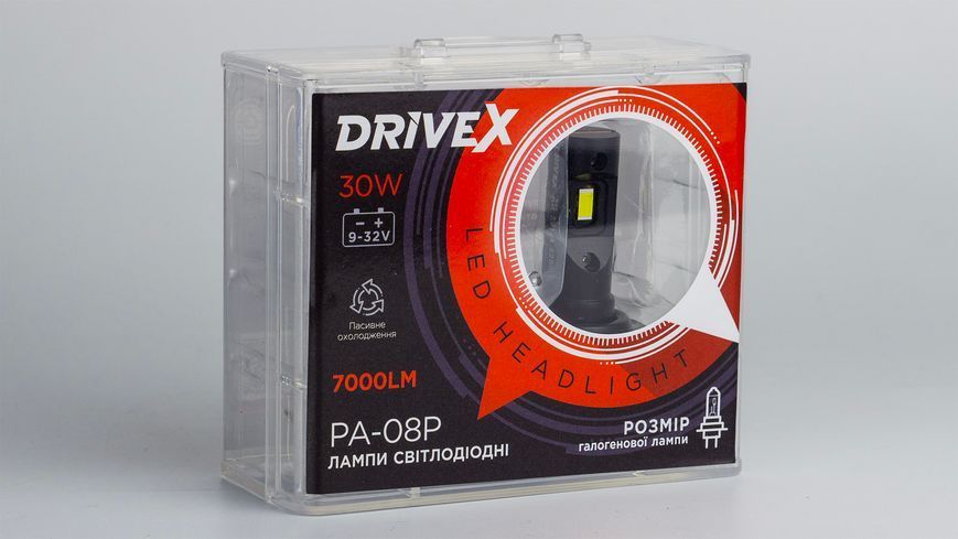 DriveX PA-08P HB3/9005 LED-лампи автомобільні, 30 Вт (2&times;15 Вт), 5500K, 2 шт. DR-00002122 фото