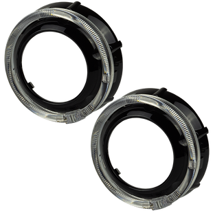 Маска декоративна для автомобільних фар DriveX MS A-105 3.0" Silver White+Yellow з вбудованою підсвіткою DR-00002492 фото