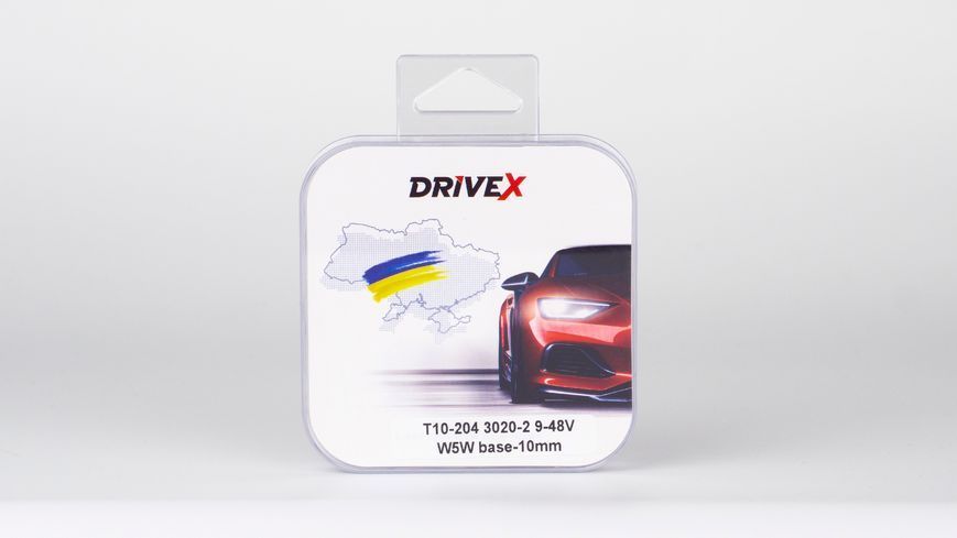 Світлодіоди в габаритні вогні. Підсвітку номера та салона DriveX T10-204 3020-2 9-48V W5W base-10mm к-т. DR-00003378 фото