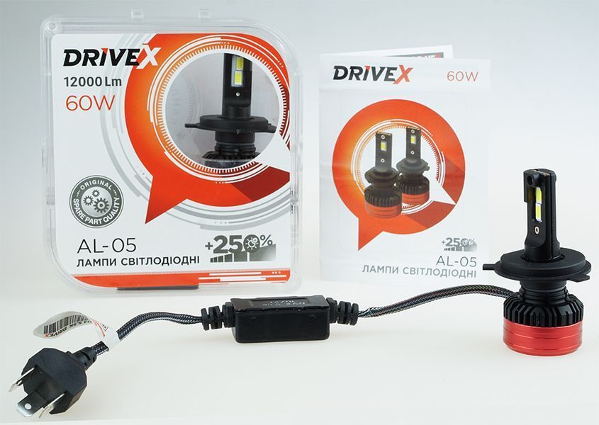 LED лампи автомобільні DriveX AL-05 H4 H/L 5500K LED 50W CAN 12V DR-00000043 фото