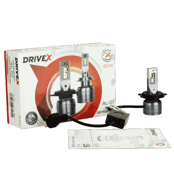 LED лампи автомобільні DriveX AL-07 H4 H/L 6000K LED 60W CAN 12V DR-00001041 фото