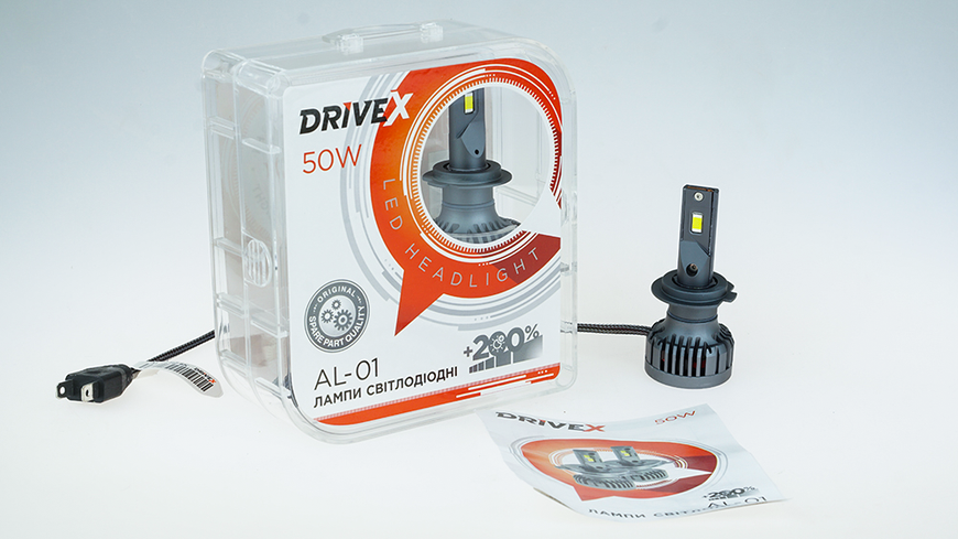 LED лампи автомобільні DriveX AL-01 H7 5000K LED 50W CAN 12В DR-00000996 фото